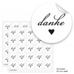 Geschenktüten mit Aufklebern "Danke" - weiss