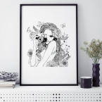 Poster Line Art Alice