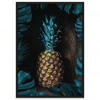 Poster Ananas und Monsterablätter