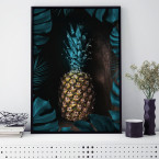 Poster Ananas und Monsterablätter