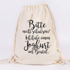 juniwords turnbeutel bitte nicht schubsen ich habe joghurt im rucksack weiß