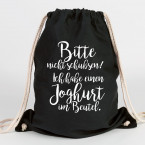 juniwords turnbeutel bitte nicht schubsen ich habe joghurt im rucksack weiß