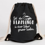 JUNIWORDS Turnbeutel Sei ein Flamingo in einer Schar grauer Tauben