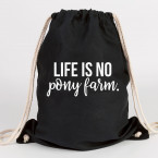 JUNIWORDS Turnbeutel Life is no pony farm