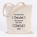 JUNIWORDS Jutebeutel "Ich hab den Beutel, der andere hat das Geld". NAtur