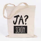 JUNIWORDS Jutebeutel "Ja? Schön". Schwarz