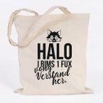 Jutebeutel Halo i bims 1 fux vong verstand her