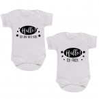 JUNIWORDS Babybodies "Hallo ich bin neu hier & Hallo ich auch" | 2er Set