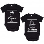 JUNIWORDS Babybodies "Ich war als erstes da! & Das Beste kommt zum Schluss!" | 2er Set