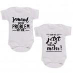 JUNIWORDS Babybodies "Jemand hat ein Problem mit mir. & Dann hat er jetzt ein Problem mehr!" | 2er Set