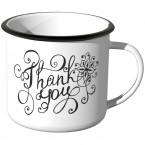 JUNIWORDS Emaille Tasse Thank you