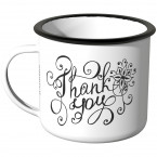 JUNIWORDS Emaille Tasse Thank you