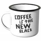 JUNIWORDS Emaille Tasse Coffee is the new black