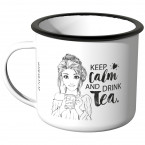 Emaille Tasse Keep calm and drink tea