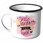 Emaille Tasse Beste Mama der Welt - Aquarell