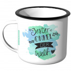 Emaille Tasse Bester Onkel der Welt - Aquarell