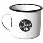Emaille Tasse Beste Tante der Welt - goldene Punkte
