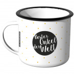 Emaille Tasse Bester Onkel der Welt - goldene Punkte