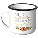 Emaille Tasse Nur die allerbesten Mamis werden zur Oma befördert - Motiv 2