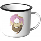 Emaille Tasse Faultier Donut