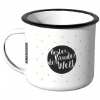 Emaille Tasse Bester Bruder der Welt - goldene Punkte