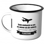 Emaille Tasse Sieht vielleicht so aus als würde ich dir zuhören - Flugzeuge