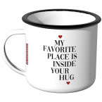 Emaille Tasse Will you be my valentine