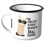 Emaille Tasse Die coolsten Alpakas werden im Mai geboren