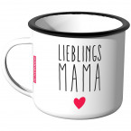 Emaille Tasse Lieblingsmama mit Herzchen