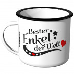 JUNIWORDS Emaille Tasse Bester Enkel der Welt