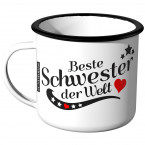 JUNIWORDS Emaille Tasse Beste Schwester der Welt