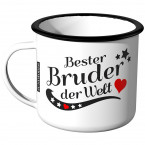 JUNIWORDS Emaille Tasse Bruder Enkel der Welt