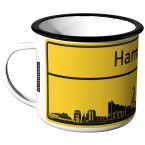 JUNIWORDS Emaille Tasse Ortschild Hamburg