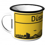 JUNIWORDS Emaille Tasse Ortschild Düsseldorf