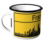 JUNIWORDS Emaille Tasse Ortschild Frankfurt