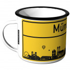 JUNIWORDS Emaille Tasse Ortschild München