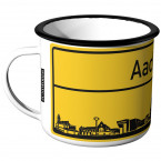 JUNIWORDS Emaille Tasse Ortschild Aachen