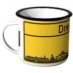 Emaille Tasse Ortschild Dresden