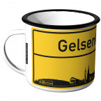 Emaille Tasse Ortschild Gelsenkirchen