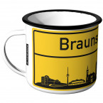 Emaille Tasse Ortschild Braunschweig