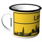 JUNIWORDS Emaille Tasse Ortschild London