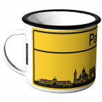 JUNIWORDS Emaille Tasse Ortschild Paris