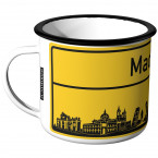 JUNIWORDS Emaille Tasse Ortschild Madrid