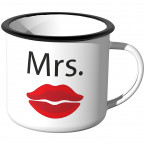 JUNIWORDS Emaille Tasse Mrs.Kussmund