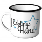 Emaille Tasse Lieblingshund - mit Sternen