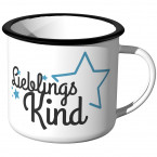 Emaille Tasse Lieblingskind - mit Sternen