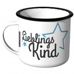 Emaille Tasse Lieblingskind - mit Sternen