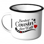 Emaille Tasse Bester Cousin der Welt