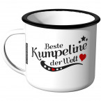 JUNIWORDS Emaille Tasse Beste Kumpeline der Welt