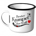 JUNIWORDS Emaille Tasse Bester Kumpel der Welt